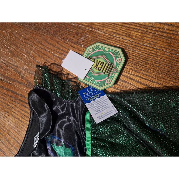 New Wicked Girl 3T Flame Resistant Green Black Star Moon Costume Dress Nightgown - Picture 4 of 5